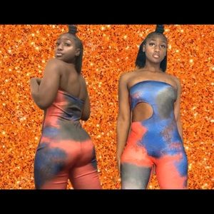 Orange TyeDye Romper
